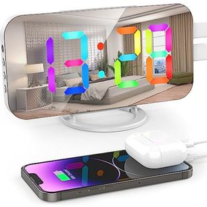LED Desk Clock with RGB Color Display and USB Charging