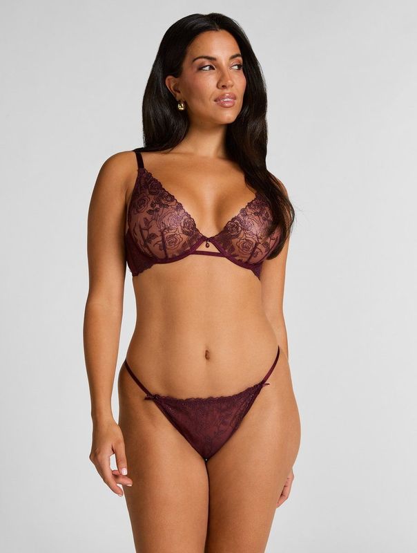 Hunkemöller - Hoog Uitgesneden String - Paars