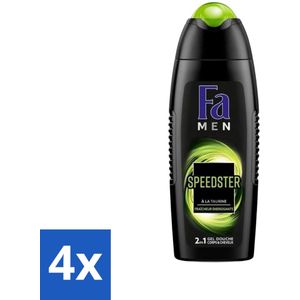 4 x Fa Men - Douchegel - Speedster - Verfrissend & Energiek - Langdurig - 250 ml - Douchegel - Fa - Mannen - Verfrissend - Energiek