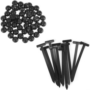 50Pcs Nylon Universal Cable Tie Buckle Set, Cable Tie Straps with 50 Self Locking Cable Tie Holder Versatile Fastening Straps-Tool for Car Garage Home Repair