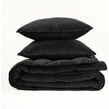 Sleeptime - 2 in 1 Velvet Dekbed zonder Overtrek - 240 x 200 - Zwart/Grijs
