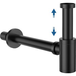 Auralum max Sifon Wastafel - Sifon Zwart - Ruimtebesparende Telescopische Wastafel sifon - Hoogte & Diepte instelbaar - Universele 1 1/4''