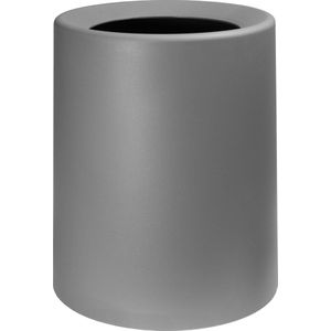 QUVIO Afvalemmer 12 Liter - Prullenbak met 1 losse binnenemmer - Afvalbak plastic - Vuilbak voor keuken, kantoor, badkamer, toilet en slaapkamer - Vuilnisbak rond - Kunststof 12L - Grijs