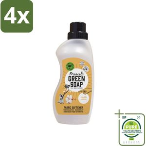 Marcel's Green Soap - Wasverzachter - Katoen & Vanille - Zachte frisheid - 30 Wasbeurten - 750 ml - Voordeelverpakking - 4 stuks - Wasverzachter - Biologisch afbreekbaar