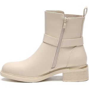 SmileFavorites® Chelsea boots - Imitatieleer - Beige - Maat 41