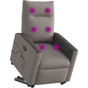vidaXL Sta-op-massagestoel - Verstelbaar - Taupe Stof