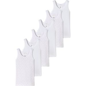 Schiesser Meisjes onderhemd 6 pack Kids Girls fijnrib Organic Cotton