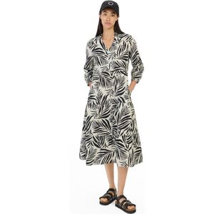 camel active - Middellange Zomerjurk - Zwart/Wit - All-over Print