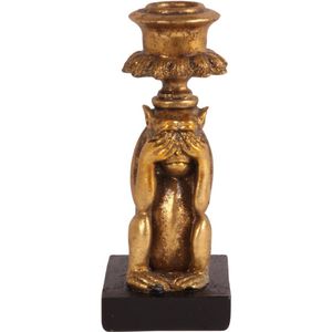 Baroque - Kandelaar - Kandelaar Aap 15 cm - Goud - Resin - 15x6x6 - polyresin