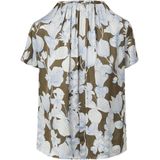 Blouse - Slim-fit - Satijnen Blouse - Korte Mouwen - Ronde Halslijn