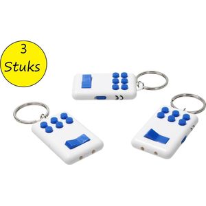 Fidget pad Anti stress set 3 stuks Flip en Click Keylight Wit-blauw