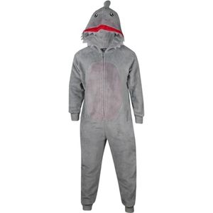 Zachte Haai-onesie voor Kinderen - Unisex Pluche Fleece Jumpsuit met Dierengezicht