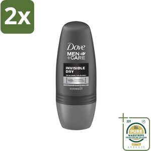Dove - Deodorant - Roll-on Men Care Invisible Dry - Voor een droge huid - 50 ml - Voordeelverpakking - 2 stuks - Dove - Men+Care