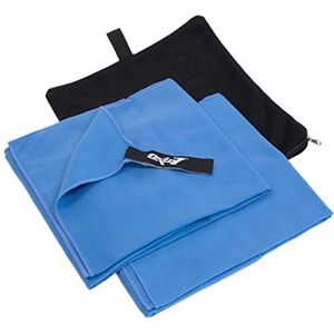 Oxid7® microvezel handdoek badlaken set van 2 ""M"" blauw 40x80 cm