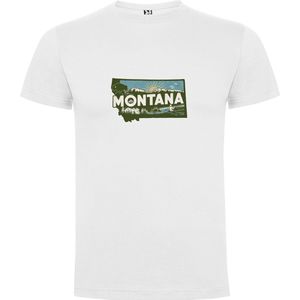 Wit Wanna have t-shirt voor de echte Amerika liefhebber USA de Amerikaanse staat Montana Print Full Color Maat S