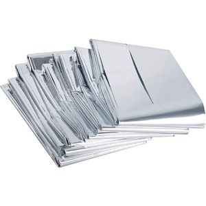 Thermische Nooddeken, slaapzak \ Premium Reddingsdeke | Survival Whistle Ultralight Cold Protection / Noodslaapzakken - emergency foil blanket, emergency sleeping bag - 10 pieces - (160 x 210 cm)