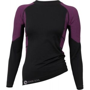 Dames thermoshirt met lange mouwen - Zwart/Roze - Maat S/M