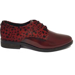 Maruti Pax Brush Off Leather Dames Veterschoen 66129401 Broken Glass Bordo Black Maat 37