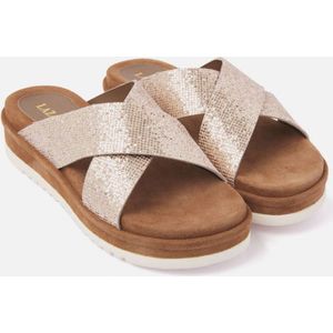 Lazamani Leren slipper rosegoud 42