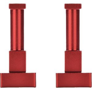 DW4Trading Aluminium Kapstok Haak - Vierkant - Rood - Set van 2 stuks