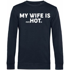 7431 - Sweater - My wife is...-Blue Navy-XS