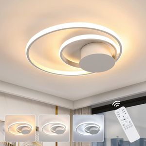 Goeco plafondlamp - 40cm - Medium - dimbare LED - 3000K-6500K - 30W - met afstandsbediening - ronde - voor woonkamer slaapkamer keuken hal