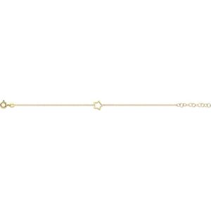 New Bling Zilveren Armband 9NB 0331 - 16,5+3 cm - open - ster - ankerschakel -  Goudkleurig