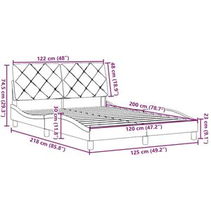 vidaXL - Bedframe - zonder - matras - 120x200 - cm - stof - blauw