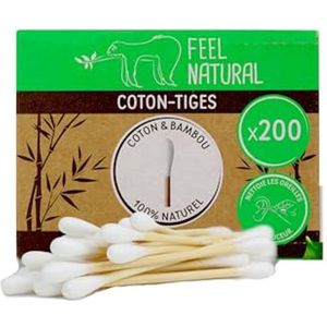 Bamboe wattenstaafjes - 200 stuks, natuurlijk en milieuvriendelijk