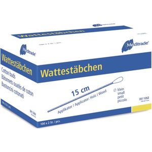Meditrade - Wattenstaafjes - Steriel - Verpakt per 2 stuks - 15 cm