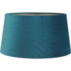 Staande lampenkap - 35x30x18cm - Palermo velours blauw - taupe binnenkant