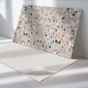 Wallfluent Vinyl Wandpaneel - Patroon met veel stenen Zelfklevend Wandpaneel - 120 cm x 60 cm - Beige PVC wandpaneel - Set van 1 - Rechthoekig Wandbekleding Vinyl - Texturen Wandpaneel - PVC Muurpaneel - Wandpaneel Keuken en Badkamer