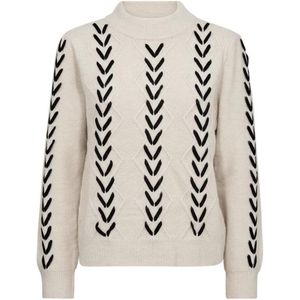 Freequent Trui Fqstokke Pullover 207032 Moonbeam W. Black Dames Maat - L