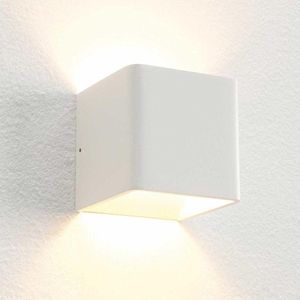 Wandlamp Fulda Wit Dim To Warm - 10x10x10cm - LED 6W 1800K-3000K 600lm - IP20 - Dim To Warm > wandlamp binnen wit | wandlamp wit | wandlamp hal wit | wandlamp woonkamer wit | wandlamp slaapkamer wit | muurlamp wit | led lamp wit | sfeer lamp wit