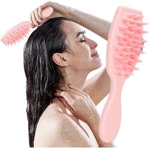 Haarborstel - Scalp Massager - Scalp Brush - Hoofdhuid Massage Borstels - Shampoo Borstel - Verbeterd met handvat, comfortabel in de hand - Roze