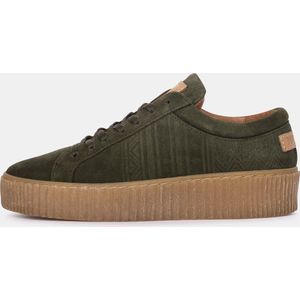 MIPACHA Bonita Olivo / Olive Green - Low top platform sneakers - Durable leather, Removable insoles, rubber platform soles - Made in Portugal