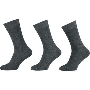 6-Pack Wollen Herensokken Met Badstof Voetbed 120103000 Apollo - Grijs Melange - 39-42