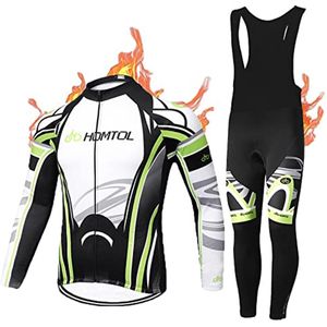 Thermisch Fietsshirt Set voor Heren met Lange Mouwen en Fleece Voering - Ideaal voor Winterfietsen