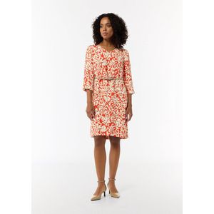Comma - Jurk - All-over Print - V-hals - 3/4-Mouw