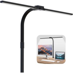 AuraVibe® Bureaulamp LED Dimbaar - Bureaulamp - Bureaulamp met Klem - 5 Lichtstanden - LED Desk Lamp - Zwart