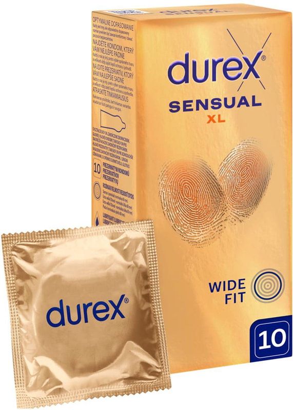 Durex - Sensual XL - Condooms - 10 Stuks - Natuurlijke Latex