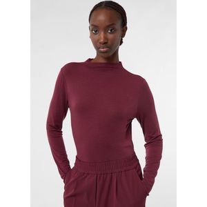 comma - T-Shirt - Lange Mouwen - Elegante Opstaande Kraag