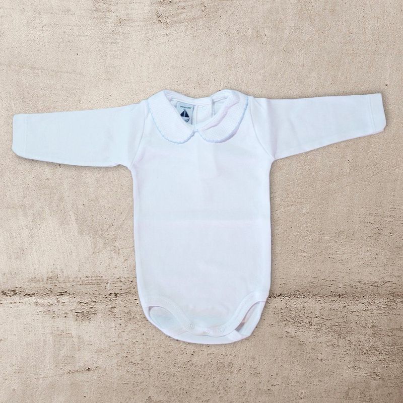 Babidu Romper/Body | Wit | Blauwe details | 1188 | 3 Maand | maat 62