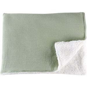 Babydeken van katoengaren, dikke pluche, pasgeboren deken, 75*100cm, lichtgroen, babydeken, huidvriendelijke inbakerdeken, herfst en winter, universele deken