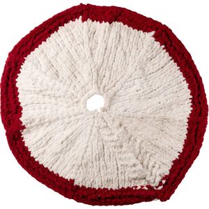 J-Line kerstboom rok Gebreid - polyresin - wit/rood