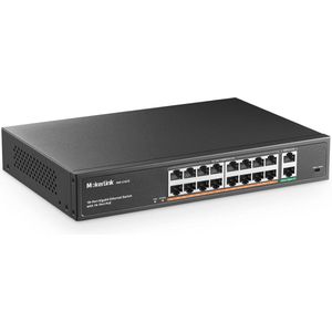 Gigabit PoE-switch 16 poorten met 2 uplink en 250 W - Niet-beheerde Rackmount Ethernet-switch