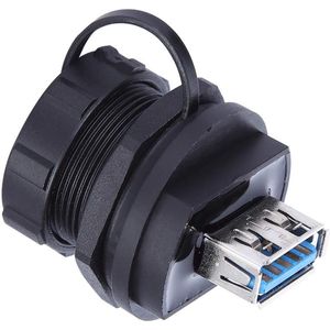 EGoods - Waterdichte USB 3.0 connector met brandwerende eigenschappen, koperen isolator en stofdicht deksel.