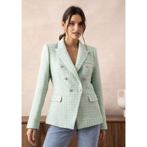 Blazer, mintgroen, tweed, maat 40