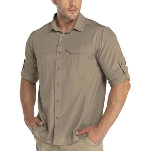 Functioneel overhemd voor heren met UPF50+ UV-bescherming en lange mouwen - Ademend en sportief voor outdoor en vrijetijd gebruik