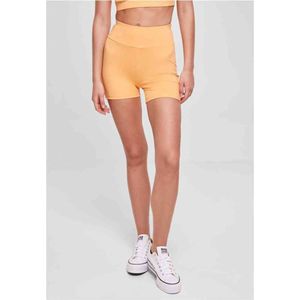 Urban Classics - Recycled High Waist Hotpants Korte cycle broek - XS - Oranje